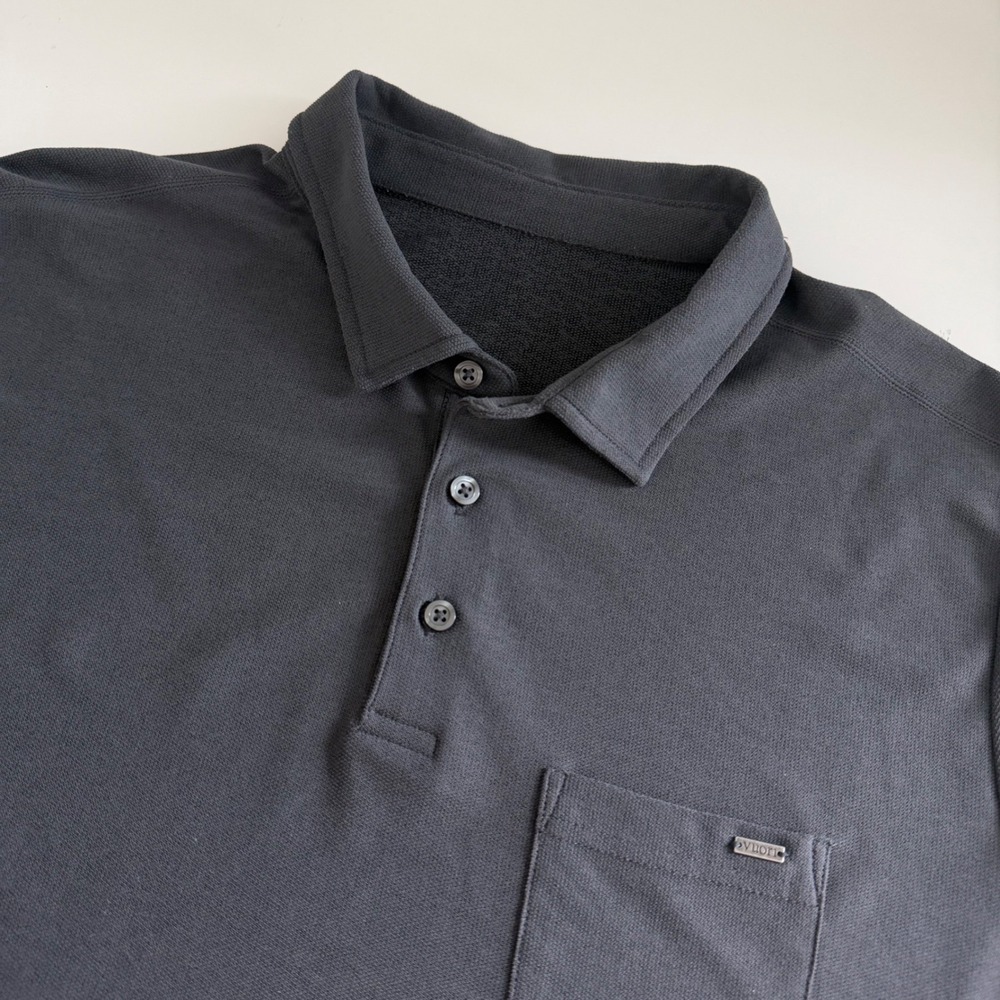 Vuori Ace Polo Dark Gray Short Sleeve Men's Large V164